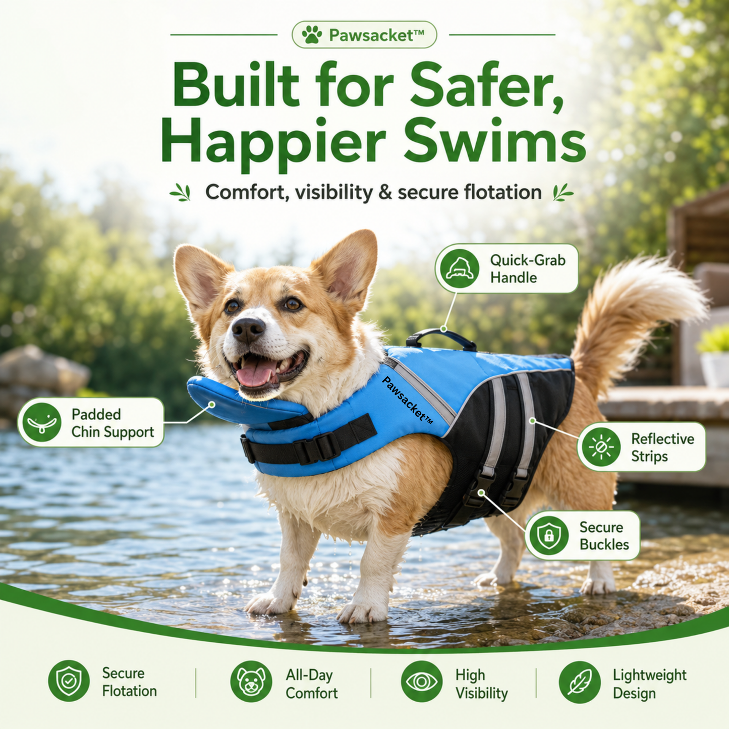 Pawsacket™ Dog Life Jacket